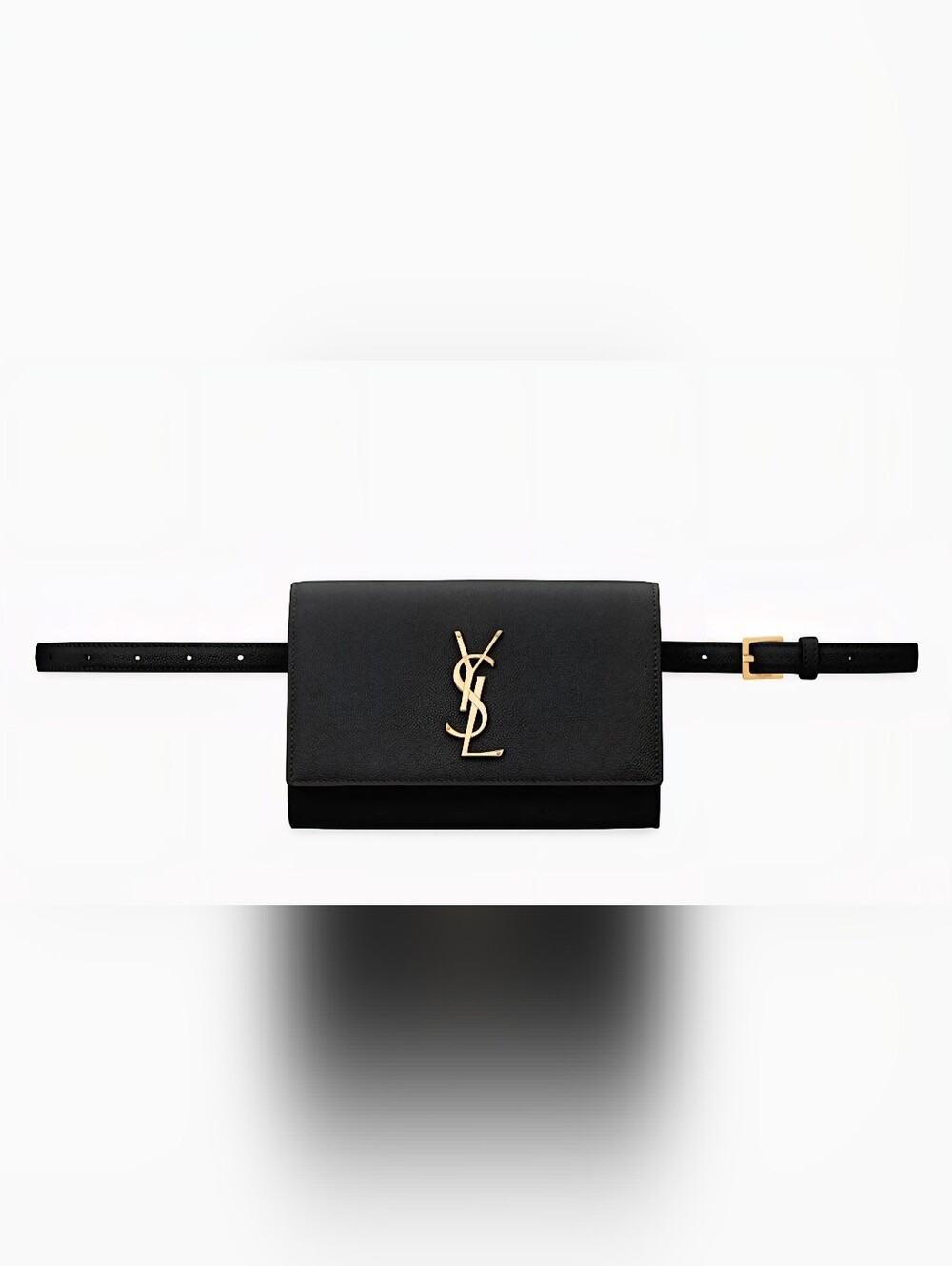 Saint Laurent YSL Black Leather Marsupio Kate Belt Bag